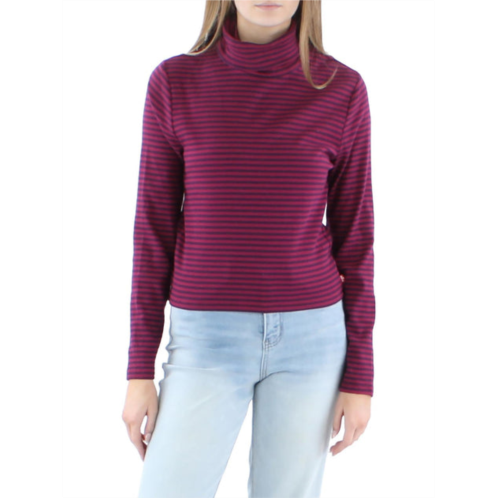 Levi plus womens cotton striped turtleneck top