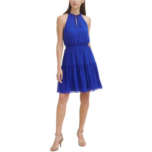 Vince Camuto womens tiered mini halter dress