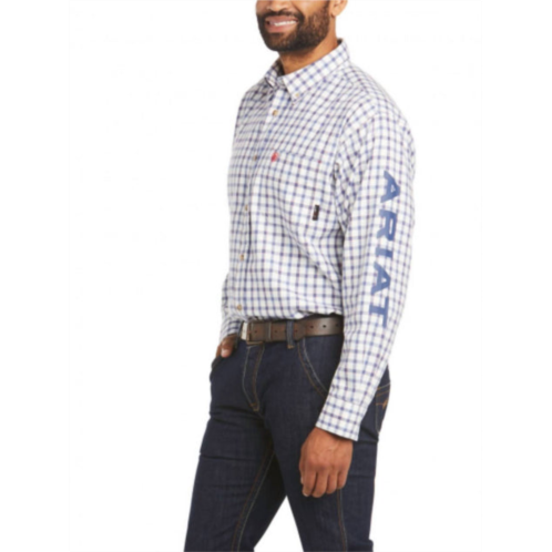 ARIAT franko work shirt in white multi plaid