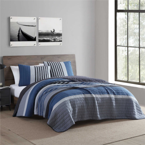 Nautica rendon charcoal twin quilt & sham set