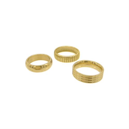 Adornia wide stacking band set gold