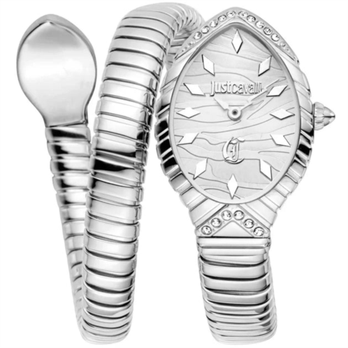 Just Cavalli womens unica snake silver dial watch