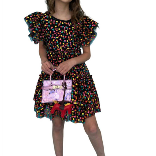 Lola + The Boys funfetti surprise dress in black