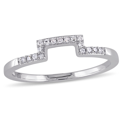 Mimi & Max 1/10ct tw ladies diamond wedding band 10k white gold