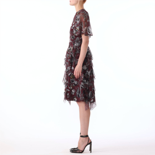 Jason Wu s/s marine print chiffon day dress with ruffle detail