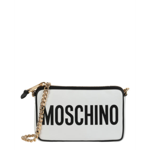 Moschino logo leather chain shoulder bag