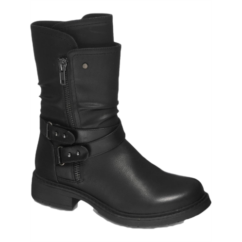 GC Shoes brandy womens ruched faux leather mid-calf boots