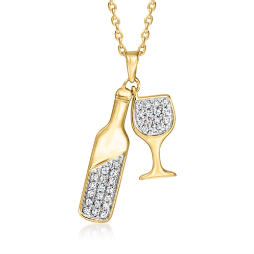 Ross-Simons diamond wine bottle necklace in 18kt gold over sterling