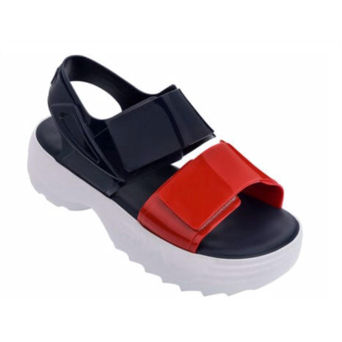 Melissa womens fila sandals in marine, red, white