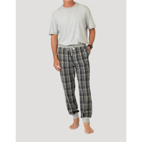 TRUE GRIT mens alpine checks jogger in charcoal