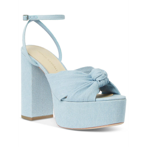 Loeffler Randall roz womens denim knot-front platform sandals