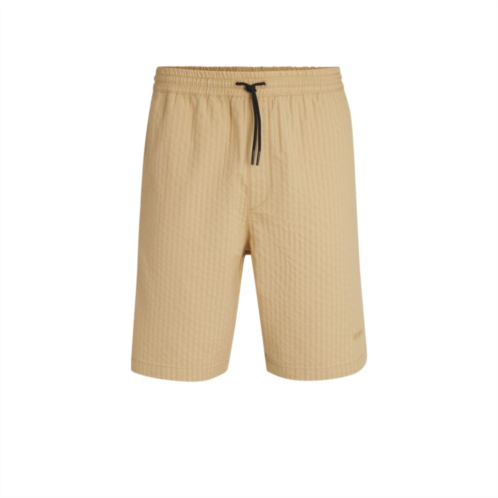 HUGO relaxed-fit shorts in cotton seersucker
