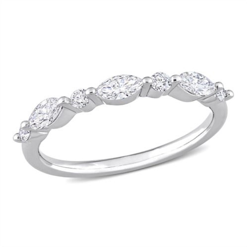 Created Forever 1/2ct tw marquise lab-grown diamond ring in platinum plated sterling silver