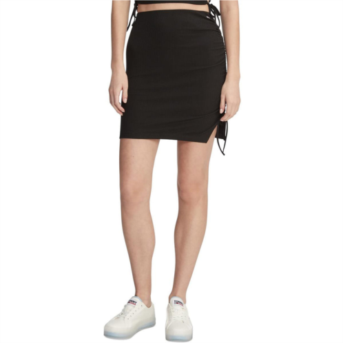 Tommy Jeans womens ribbed polyester asymmetrical skirt