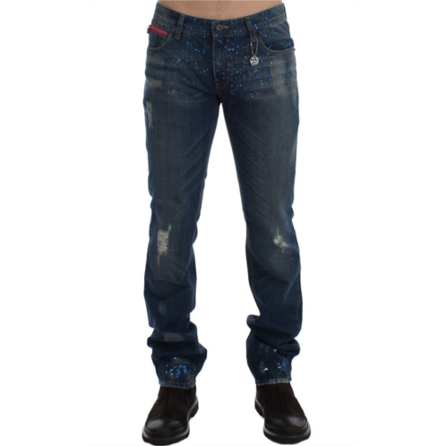 Costume National chic wash painted slim fit mens jeans