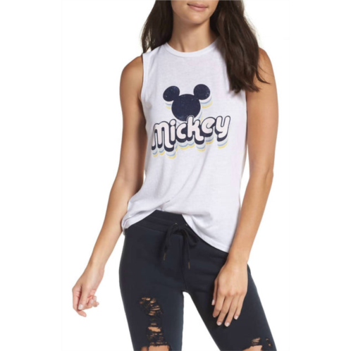 DAVID LERNER mickey high low muscle tank in white