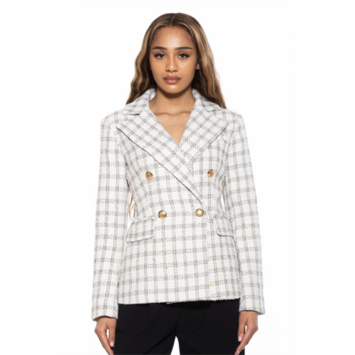 ALEXIA ADMOR farrah tweed classic double breasted jacket