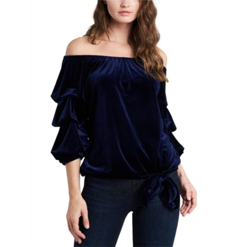 MSK womens velvet blouson pullover top