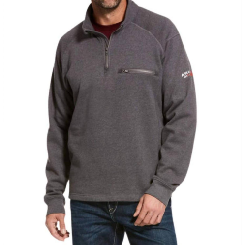 ARIAT rev 1/4 zip top in charcoal heather