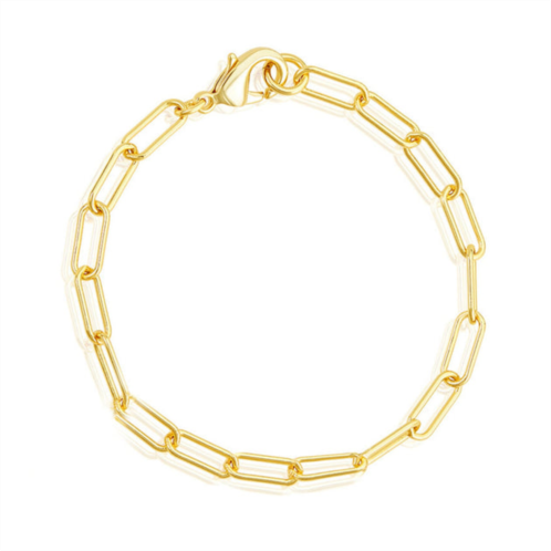 Adornia chunky paper clip chain bracelet gold