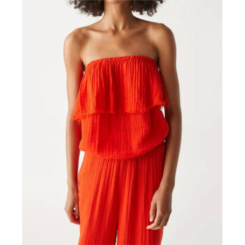 Michael Stars fleur strapless top in pomodoro