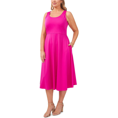 MSK plus womens stretch mid calf midi dress