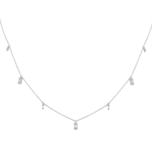 Non Branded lb exclusive 14k white gold 0.25ct diamond station necklace pn14847-w