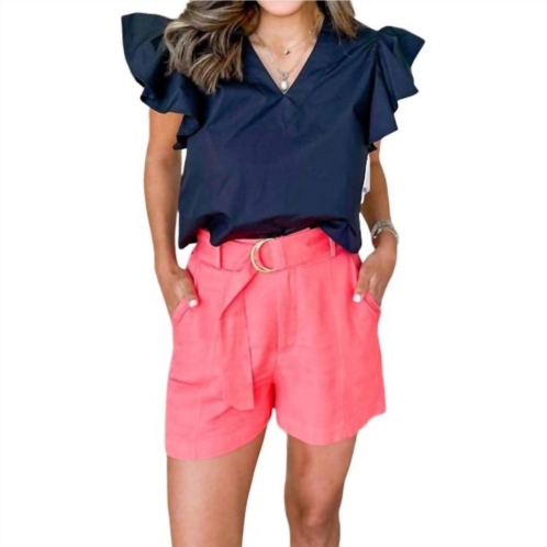 MINKPINK lila linen shorts in pink