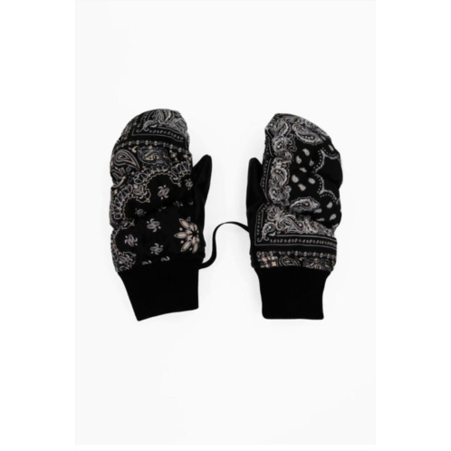 P.E. NATION womens snow glove in black bandana print