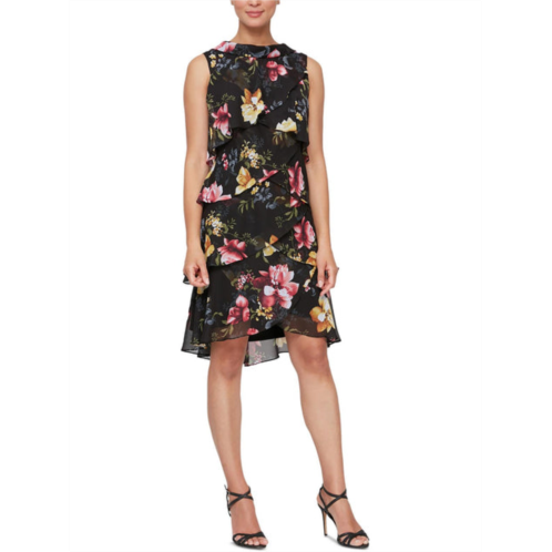 SLNY womens floral knee-length fit & flare dress