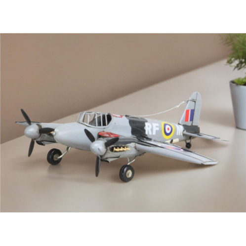 Homezia 4 black and gray metal hand painted model airplane