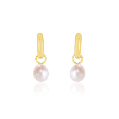 The Lovery pearl drop huggie hoop earrings