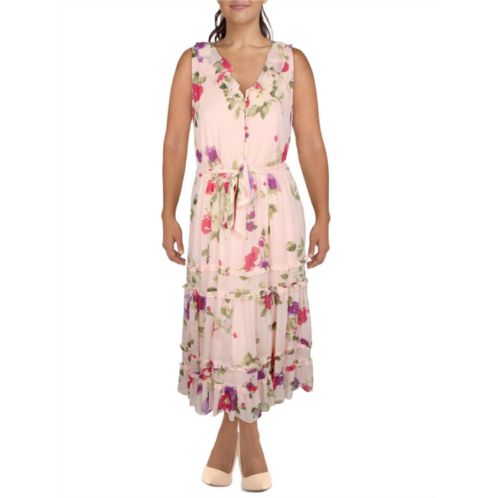 POLO RALPH LAUREN womens floral maci midi dress