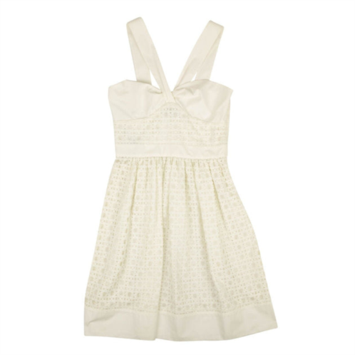 BOUTIQUE MOSCHINO nwt white sweetheart lace v-strap dress