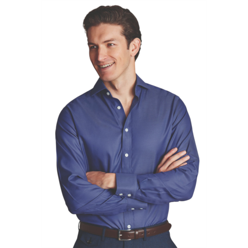 Charles Tyrwhitt mens non-iron twill cutaway slim fit shirt single cuff