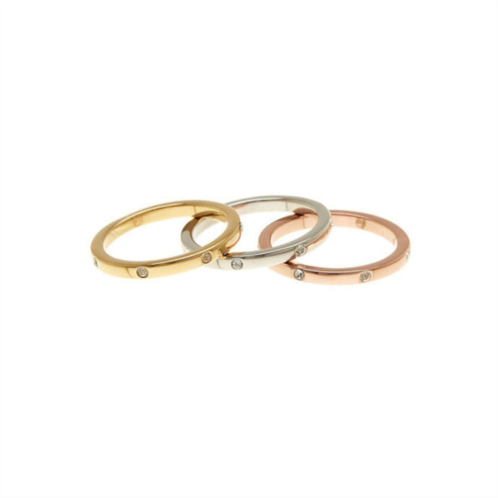 Adornia three band dotted eternity band set gold