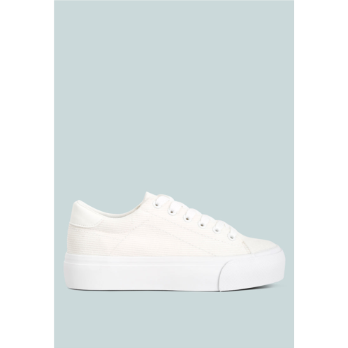 London Rag hyra solid flatform canvas sneakers