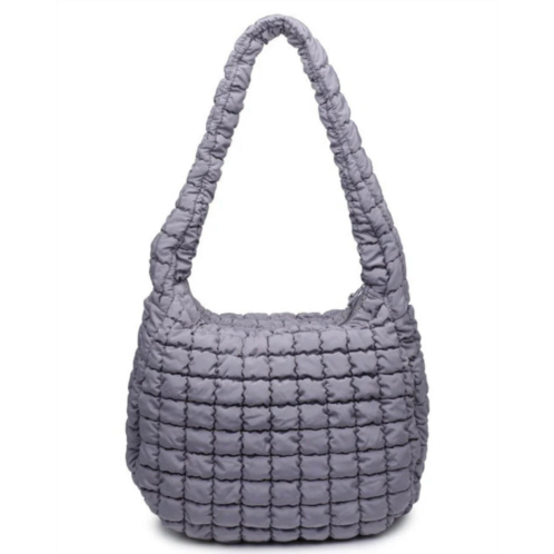 SOL and SELENE womens revive puffer hobo bag in gray