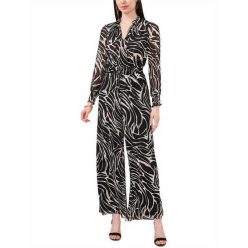 MSK womens v neck animal print jumpsuit