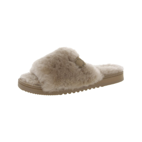 Fireside by Dearfoams womens shearling slip on slide slippers