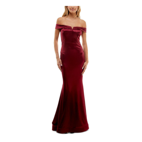 Pear Culture juniors womens satin long evening dress