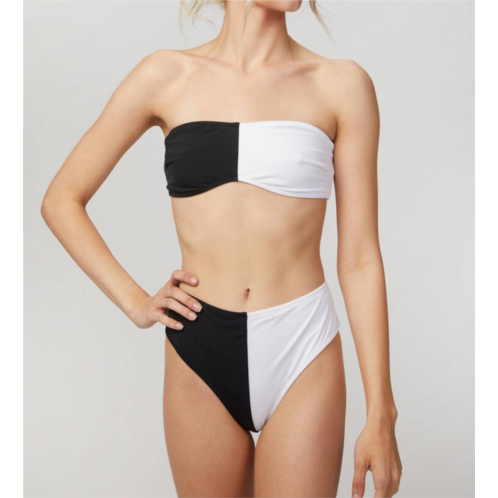 AllSisters clio bikini top in black/white