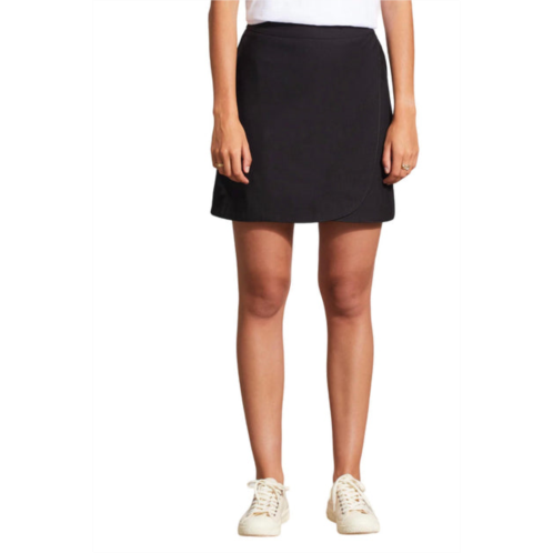 TRIBAL pull on faux wrap skort in black