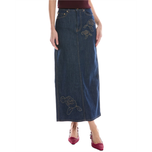 GANNI denim maxi skirt