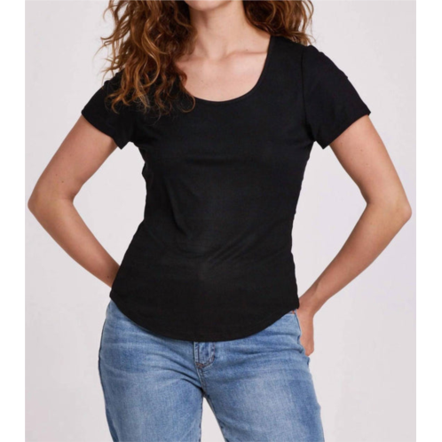 Another Love aimee scoop neck rib top in black