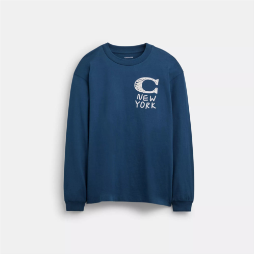Coach Outlet new york long sleeve t shirt in organic cotton