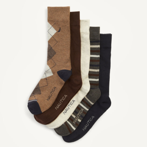 Nautica mens argyle dress crew socks, 5-pack