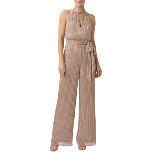 Adrianna Papell womens metallic halter jumpsuit