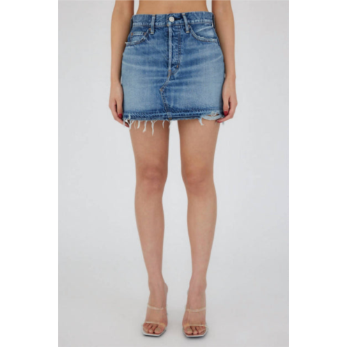 Moussy mini denim skirt in blue