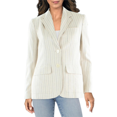 POLO RALPH LAUREN womens linen work wear two-button blazer